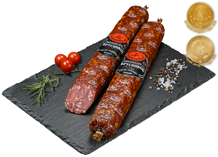 Колбаса сырокопченая «С брусникой»