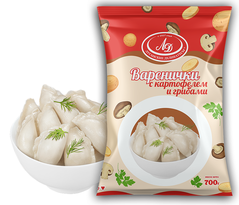 Варенички с картофелем и грибами